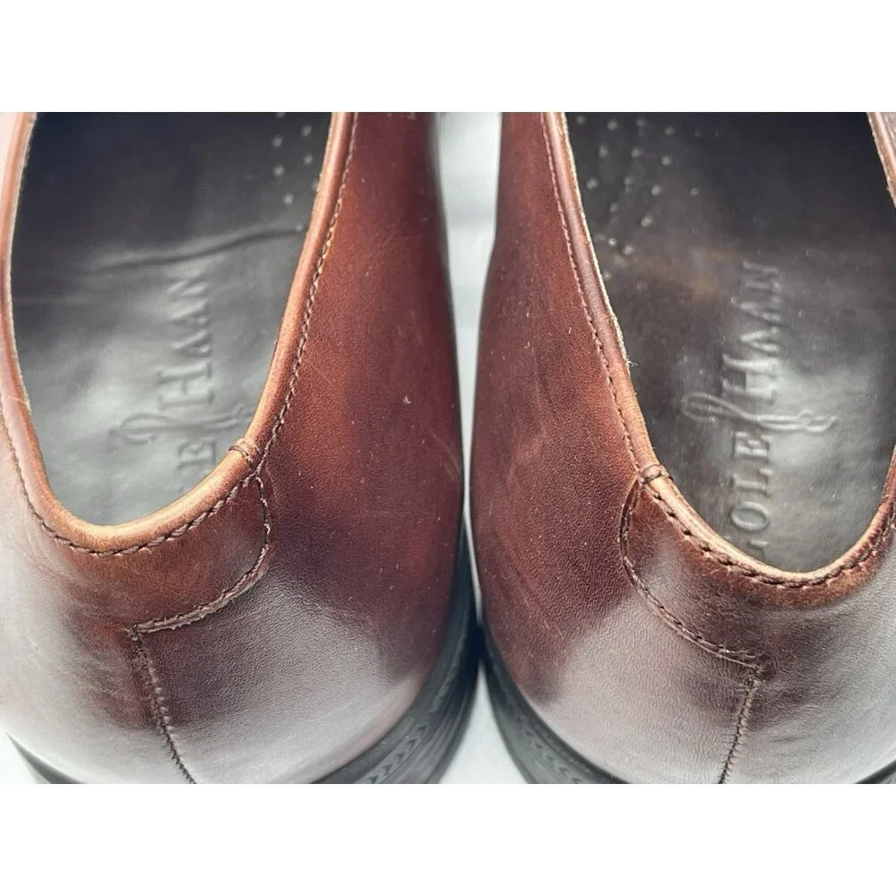 COLE HAAN Mens Casual Dress Shoes Fine Brown Leather Lace Up Oxfords Size 11 1/2